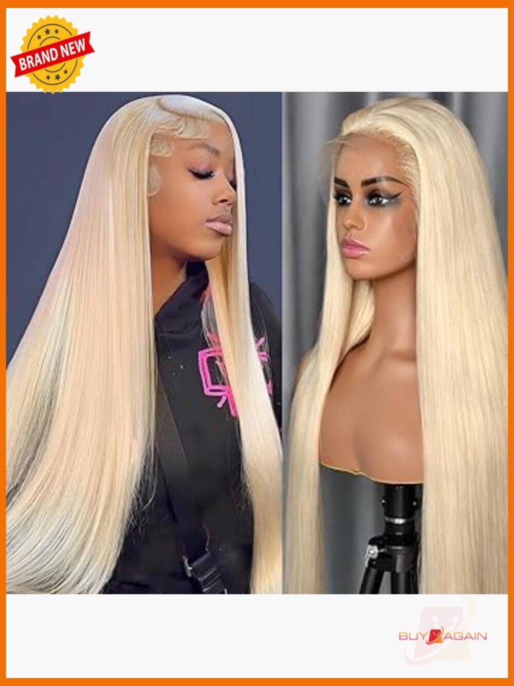 13x6 Lace Front Wig Human Hair Straight 200 Density Pre Plucked with Baby Hair - Picture 1 of 6